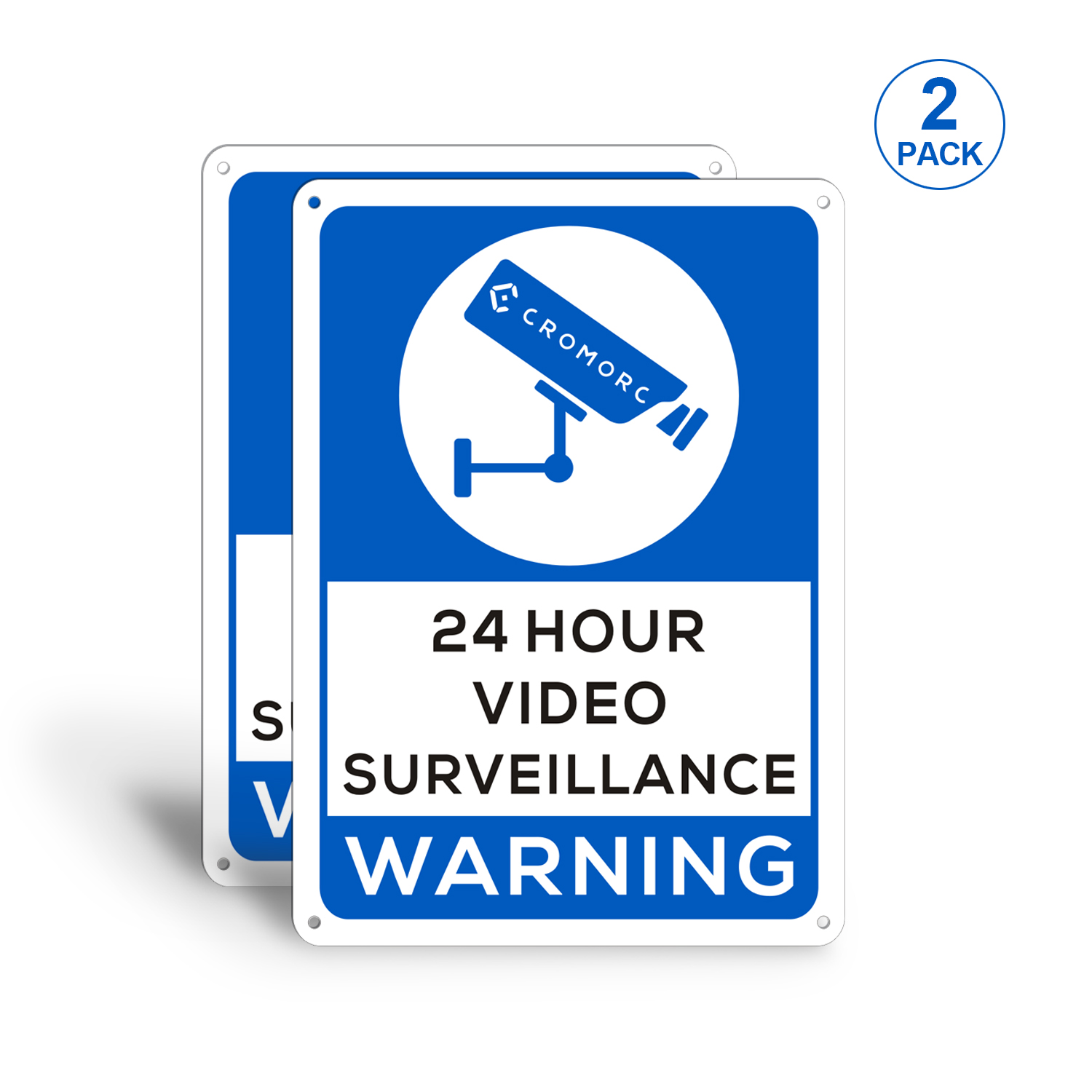 Video Surveillance Sign, Property Warning Sign, 7x10inch, Rust Free Aluminum UV Printed, Easy to Mount, Weather Resistant Long Lasting Ink, Indoor Outdoor Use for Home Business Security Camere 2 Pack